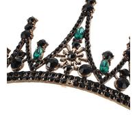 VALICLUD Diadema Barroca para Mujer Tocado de Novia con Cristales de Imitación Verdes Adorno Vintage para Fiesta y Boda Accesorio Elegante para Cumpleaños y Cosplay Ligero y Cómodo