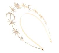 VALICLUD Diadema con Aro de Nuestra Señora Estrella y Luna Tocado de Fiesta para Mujer Diadema de Metal con Gemas de Imitación Accesorio Cabello de Graduación