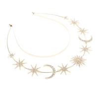 VALICLUD Diadema con Aro de Nuestra Señora Tiara de Estrella y Luna Tocado de Fiesta para Mujeres y Niñas Accesorio Cabello de Metal para Boda y Festivales