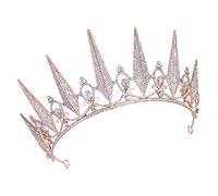 VALICLUD diadema con de cristal tiaras y coronas de boda para niñas diamante de imitación comunión nupcial diademas de cristal para mujer tiara para chicas aleación Dorado