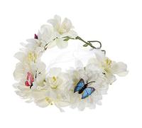 VALICLUD diadema con de floral novia velo para despedida de soltera decoración poli cabello accesorios de hadas para mujer accesorios de fiesta de té para mujeres tela Beige