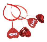 VALICLUD Diadema de Corazón Roja Lentejuelas 2 Piezas Aro Pelo Delicado para San Valentín y Fiestas Accesorio para Fotos y Celebraciones Temáticas