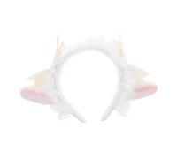 VALICLUD diadema de felpa banda para el cabello con orejas de cordero diadema con orejas peludas diadema de orejas de animales diademas de animales diadema de cuerno cordón