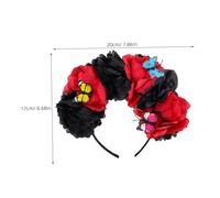 VALICLUD diadema de flores artificiales flor traje adulto tocado de catrina diadema con velo de disfraz de catrina para niña tocado de flores tela de seda Black