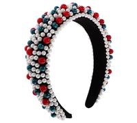 VALICLUD Diadema de Perlas Ancha para Mujer Tocado de Fiesta Accesorio Cabello para Eventos de Celebración