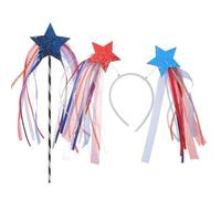 VALICLUD Diadema Día Independencia Varita de Estrella Accesorio para Cabello Patriótico Ligera y Resistente Adecuado para Fiestas y Cosplay del 4 de Julio