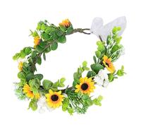 VALICLUD Diadema Floral con Flores Artificiales de Flores para Boda Tocado Elegante para Novia Accesorio para Fotos y Fiestas Ligera y para Ceremonias y Festivales