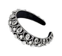 VALICLUD Diadema Gemas de Imitación de Estilo Barroco Tocado de Esponja Brillante para Mujer para Ceremonias de Boda y Eventos de Moda