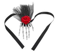 VALICLUD Diadema Halloween con Rosa y Mano Esqueleto Tocado Gótico Punk para Fiesta Unisex Accesorio y Cómodo para Disfraz