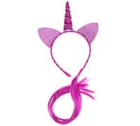 VALICLUD Diadema infantil de unicornio aro de pelo de unicornio diadema de animales pelucas favores de fiesta para niños decoración de cabeza de dibujos animados venda el plastico Púrpura