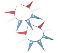 VALICLUD Diadema Patriótica para Mujer 2 Piezas Brillo y Estrellas, Accesorio Cabello en Colores, Adecuado para Fiestas del Día Independencia y Eventos Patrióticos