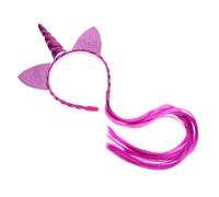 VALICLUD Diadema Unicornio Infantil Divertida y Decorativa Con Trenza Peluca Para Niñas Accesorio Creativo y Duradero Para Fiestas y Fotos Para Regalo