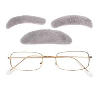 VALICLUD Disfraces Abuelo con Barba Postiza Adhesiva Cejas Falsas y Gafas Cuadradas Accesorios para Fiestas y Halloween Unisex para Cosplay y Eventos Temáticos