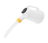 VALICLUD Dispensador y Larga Boquilla Tapa Diseño de 1,2l Escala con Flexible Aceite de Plástico Blanco Ligero y Rellenable de Motor para Recarga de Vehículos y Embarcaciones Reutilizable
