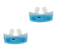 VALICLUD Dispositivo Eléctrico Antirronquidos 2 Unidades Pinza Nasal Nasal Ayuda Automática Para Dormir Filtro Antirronquidos Abs Azul