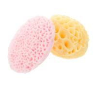 VALICLUD Esponjas de Baño Suaves para Ducha 2 Unidades, Esponja Corporal Exfoliante Estructura de Panal, Material Ecológico, Color Naranja y Amarillo, Accesorio para Limpieza Profunda