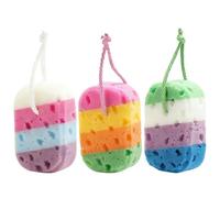 VALICLUD Esponjas Exfoliantes de Baño 3 Piezas Estructura de Panal, Esponjas Corporales Espumosas Multicolores para Ducha, Limpieza Profunda y Suave para Piel Hidratada, Uso Familiar