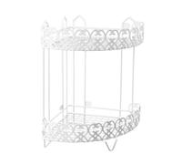 VALICLUD Estante de Baño de Esquina Pequeño de Hierro Forjado 2 Niveles sin Taladro 31X205X205 CM Estante Triangular para Inodoro y Almacenamiento en Baño