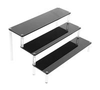 VALICLUD Estante de Exhibición Acrílico de Negro Soporte Organizador para Figuras Perfumes y Artesanías Diseño Estable y Reutilizable para Colecciones y Postres