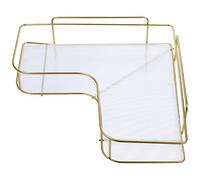 VALICLUD Estantería Baño Acrílico sin Taladro Rack de Esquina Montado Pared Organizador Ligero Resistente para Ducha y Almacenamiento de Champú Diseño Moderno Dorado para Baño y Cocina