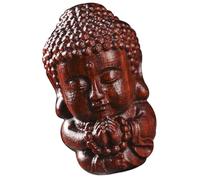 VALICLUD Estatua de Buda de Madera de Púrpura Tallada a Mano, Llavero y Adorno Colgante Vintage, Figura de Buda Pequeña para Decoración de Hogar y Accesorios de Bricolaje