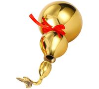 VALICLUD Estatua de Calabaza de Latón Pulido de 5 Pulgadas Superficie Lisa y Tapa Abatible, Decoración Artesanal Vintage para Mesa, Hogar y Oficina, Adorno Auspicioso de Cobre