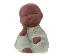 VALICLUD Estatua Decorativa de Monje Budista Pequeño en Cerámica Figura de Té Feng Shui para Hogar y Oficina Colección Artesanal de Monjes Domésticos en Color Arena Multicolor Adorno