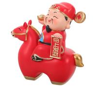 VALICLUD Estatua Feng Shui Riqueza del Año del Caballo Rojo Pequeño, Adorno Decorativo de Resina para Oficina y Hogar, Figura de Buena Fortuna y Prosperidad CAI Shen para Año Chino 2026