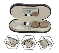 VALICLUD Estuche De Cuero para Gafas Doble Capa Compacto, Organizador Portátil para Gafas De Sol Vista, Caja Plegable Resistente para Viaje y Uso Diario, Caja Multifuncional para Exteriores y Hogar