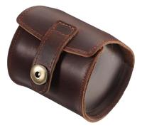 VALICLUD Estuche de Cuero Sintético para Relojes, Redondo, Café | Almacenamiento Elegante y Diseño Conciso, para Joyería y Exhibición en Tienda o Tocador