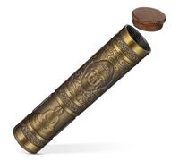 VALICLUD Estuche Metálico para Cigarrillos Tubo Hermético, Caja Portátil de Almacenamiento Resistente al Agua, Diseño Compacto para Viaje al Aire Libre, Color Bronce Antiguo, Organizador
