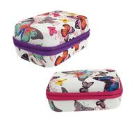 VALICLUD Estuche Para Aceites Esenciales 15 Ml 12 Compartimentos Bolsa Portátil De Tela Oxford Resistente Para Colección y Viaje Compatible Botellas Pequeñas Pack 2 Unidades Rosa y Morado