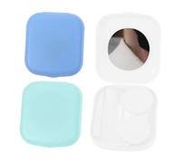 VALICLUD Estuches Pequeños para Lentes de Contacto 3 Unidades, Caja de Almacenamiento Portátil, Material Seguro, Diseño Compacto para Viaje y Uso Diario, Soporte Práctico Color