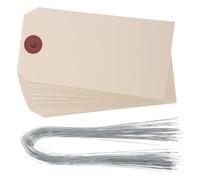 VALICLUD Etiquetas de Envío de Manila 6X12 CM 100 Piezas con Alambre de Hierro para Embalaje Industrial y Logística Etiquetas en Blanco Resistentes para Identificación y Gestión de