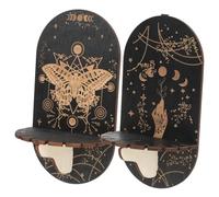 VALICLUD Expositor Decorativo De Cristal Bohemio Colgante 2 Piezas, Estante De Madera Negra para Joyas, Soporte Elegante para Decoración De Hogar, Cafetería, Oficina y Fiestas