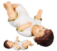 VALICLUD Figura de Resina del Jesús de 15 Cm, Adorno Religioso para Decoración de Belén, Mini Estatua Cristiana para Hogar, Oficina o Iglesia, Figura Decorativa de Santo Ñiño