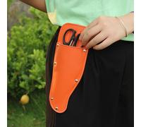 VALICLUD Funda Protectora para Tijeras de Podar de Cuero Naranja Estuche Portátil Resistente Costuras Reforzadas Bolsa Práctica para Herramientas de Jardinería y Poda Uso Exterior y