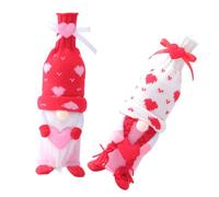 VALICLUD Fundas para Botellas de Vino 2 Piezas San Valentín Diseño Muñeco Rudolph Masculino y Femenino, Decorativas y Antiarañazos para Botellas de Vino Tinto, Accesorio Adecuado