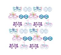 VALICLUD Gafas 3d de Papel Temática de Sirena para Fiesta, 24 Unidades Tamaño Infantil, Accesorio Ligero y Seguro para Cumpleaños, Shower y Disfraces de Verano Estilo Estilo Aleatorio