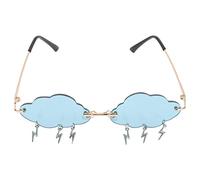 VALICLUD Gafas de sol de nube sin montura vintage gafas de sol divertidas gafas de discoteca gafas de flash borla para mujeres hombres gafas tintadas festival gafas de sol, verde, 14,6 cm