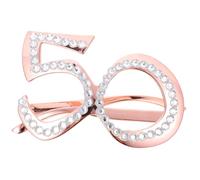 VALICLUD Gafas Fiesta Divertidas con Brillo Rosa Dorado para Cumpleaños Accesorio Ligero y Seguro para Fotos y Decoración de Fiesta