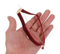 VALICLUD Gargantilla Ajustable de Terciopelo Colgante de Lágrima Collar de Clavícula Gótico Negro y Burdeos Pack 2 Piezas para Mujer y Adolescentes Halloween y Eventos Renacentistas