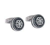 VALICLUD Gemelos de Camisa Redondos de Plata Gemas de Imitación, 2 Piezas para Puños Franceses, Accesorios de Moda para Traje de Negocios y Eventos Formales