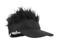 VALICLUD Gorra de Béisbol Peluca Decorativa Negra Unisex, Visera Portátil Bloqueadora Solar para Cosplay y Fiesta, Sombrero de Visera para Mujer y Hombre, Accesorio de Belleza y Cuidado