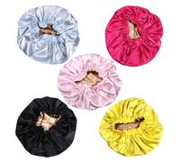 VALICLUD Gorro de Satén Negro de Doble Capa para Dormir, Elástico y Cómodo, Mantiene el Cabello en Su Lugar, Adecuado para Mujeres Durante el Maquillaje o Lavado de Rostro