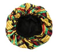 VALICLUD Gorro de Satén para Dormir Diseño Elástico y Estampado Africano, Adecuado para Cuidar el Cabello Rizado y Mantener la Cama Ordenada