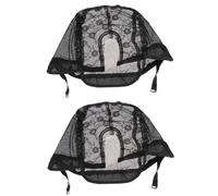 VALICLUD Gorros de Peluca Elásticos de Gasa Negra, 2 Piezas Reutilizables para Hacer Pelucas, Accesorios para Fiestas Temáticas y Películas