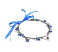 VALICLUD Gotas de agua entre las cejas de tiara morada diadema de hadas Accesorios para el cabello de hadas coronas de flores moradas tocado de hadas el plastico Blue