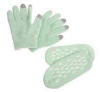 VALICLUD Guantes de Gel Hidratantes y Calcetines Hidratantes para Mujer, Talla Única, Forro No Transpirable, Cuidado de Manos y Pies Secos Agrietados, Kit Spa Nocturno para Pedicura