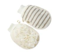 VALICLUD Guantes Exfoliantes Corporales 2 Piezas Tamaño Compacto De Lino Para Eliminar Piel Muerta Uso Doméstico y Viaje Herramienta Exfoliante Para Piel Sensible